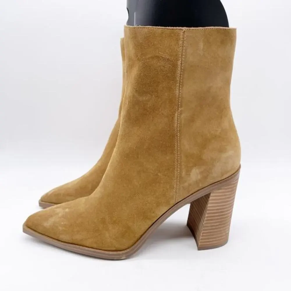 Steve Madden Women's Sparrow Ankle Bootie Brown Suede Side Zip Size‎ 11M